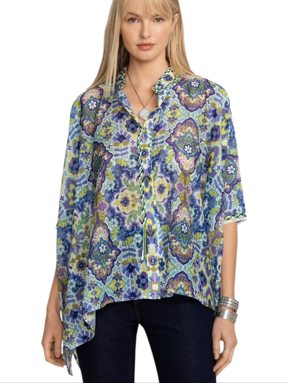 Johnny Was Kiara Silk Blouse